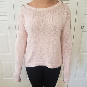 Express Pink Knit Sweater with zippers